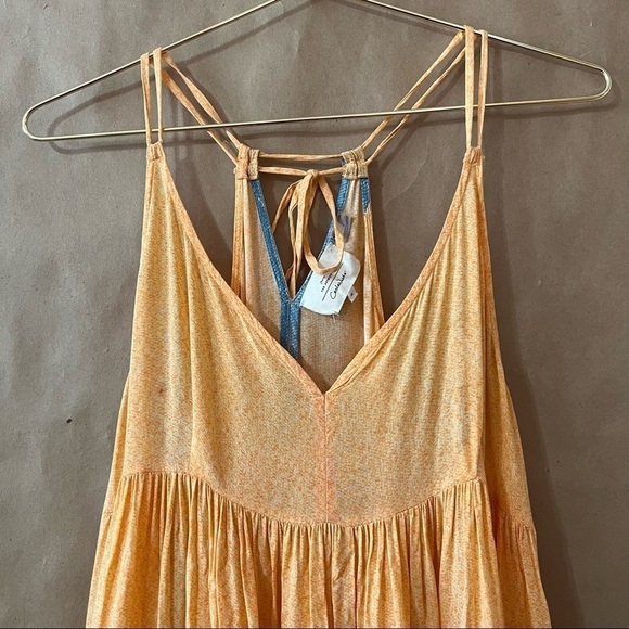 Anthropologie x Carla Weeks Setting Sun Maxi Dress Sunset Tiered Strappy Size M - Picture 4 of 15